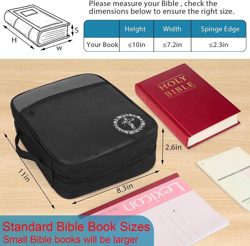 Bible Cover, Bible Carrying Book Case for Women,Protective Church Organizer Holder Bag