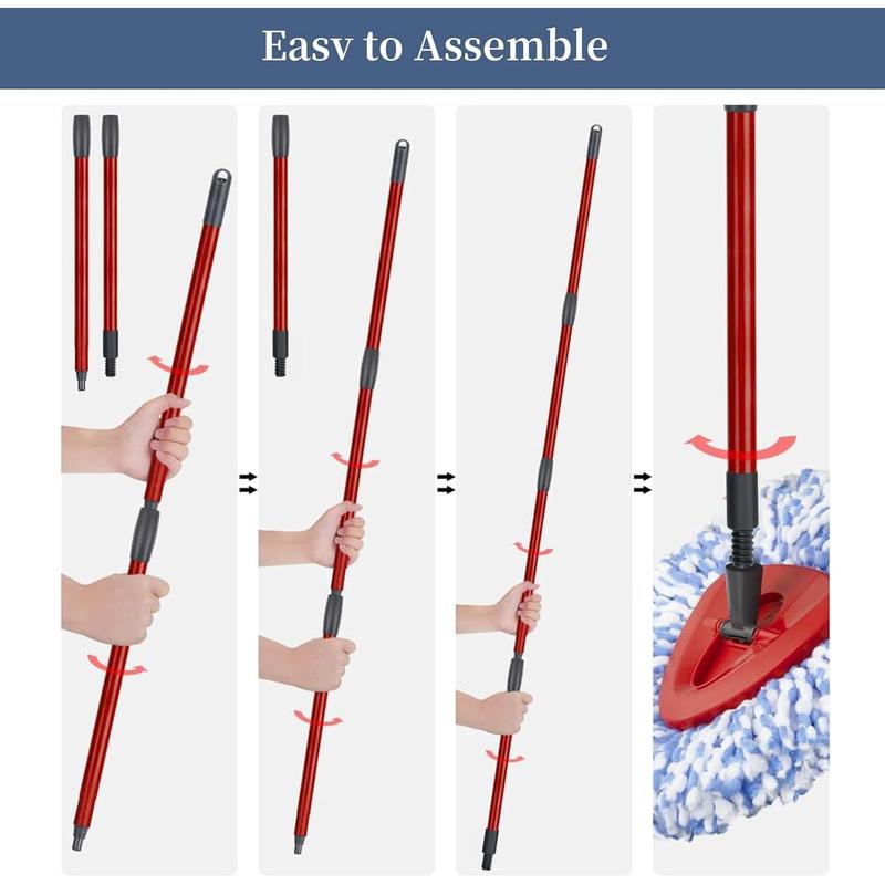 Mop Handle Replacement,4 Section Compatible with O-Cedar Spin Mop Refills and Brooms O Cedar Mop Stick for Floor Clean, 30