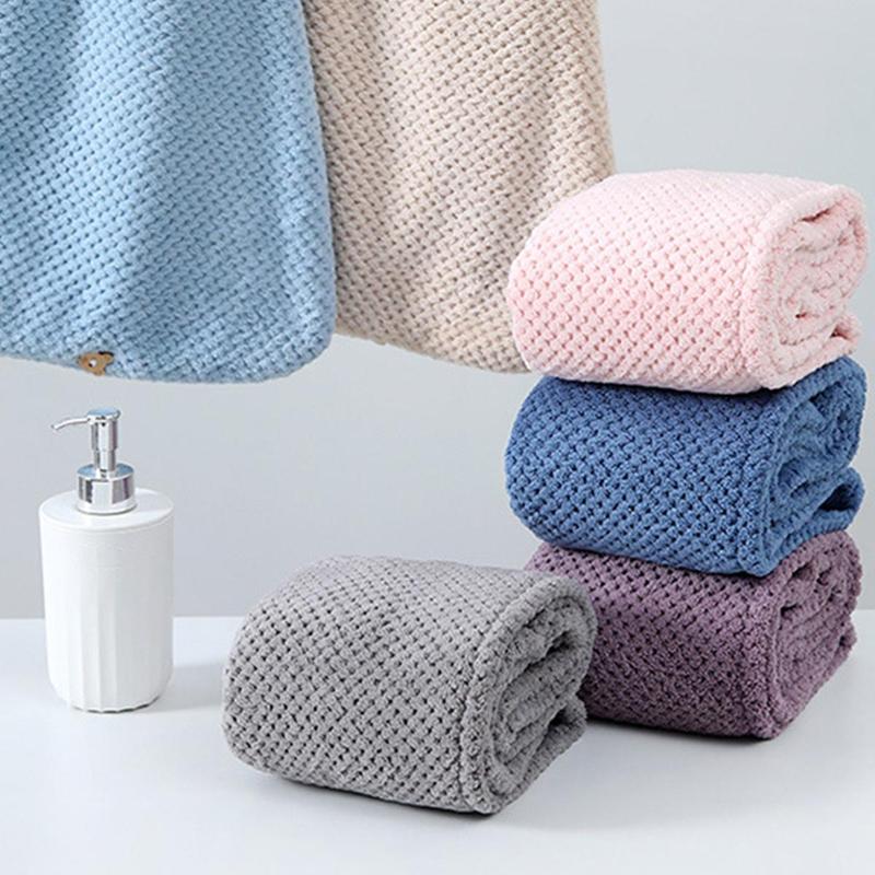 Hair Drying Towel, 1 Count Reusable Coral Fleece Bath Wrap Towel, Shower Cap, Portable Women Bath Hair Towel for Home Bathroom Dormitory