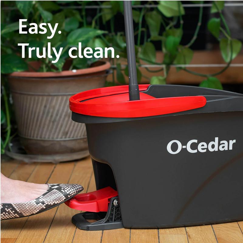 O-Cedar Easywring Microfiber Spin Mop & Bucket Floor Cleaning System with 2 Extra Refills