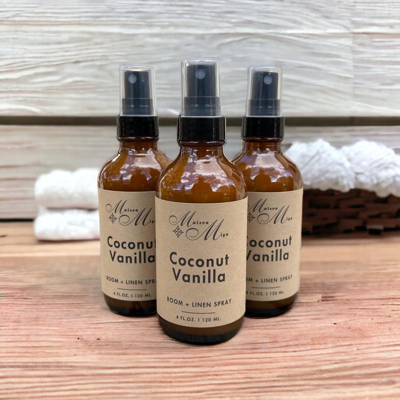 Coconut Vanilla Room and Linen Spray, Air Freshener, Room Freshener, Pillow Mist