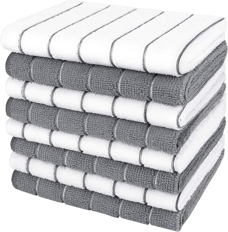 Kitchen Towels, Absorbent Dish Towels for Kitchen, Soft Dish Towels for Home, Multi-Purpose Cloths for Household Cleaning and Drying-8PK, 12”x12”