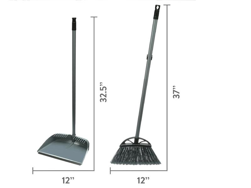 Lobby Broom & Dustpan Kit with Recycled Pet Bristles, 37