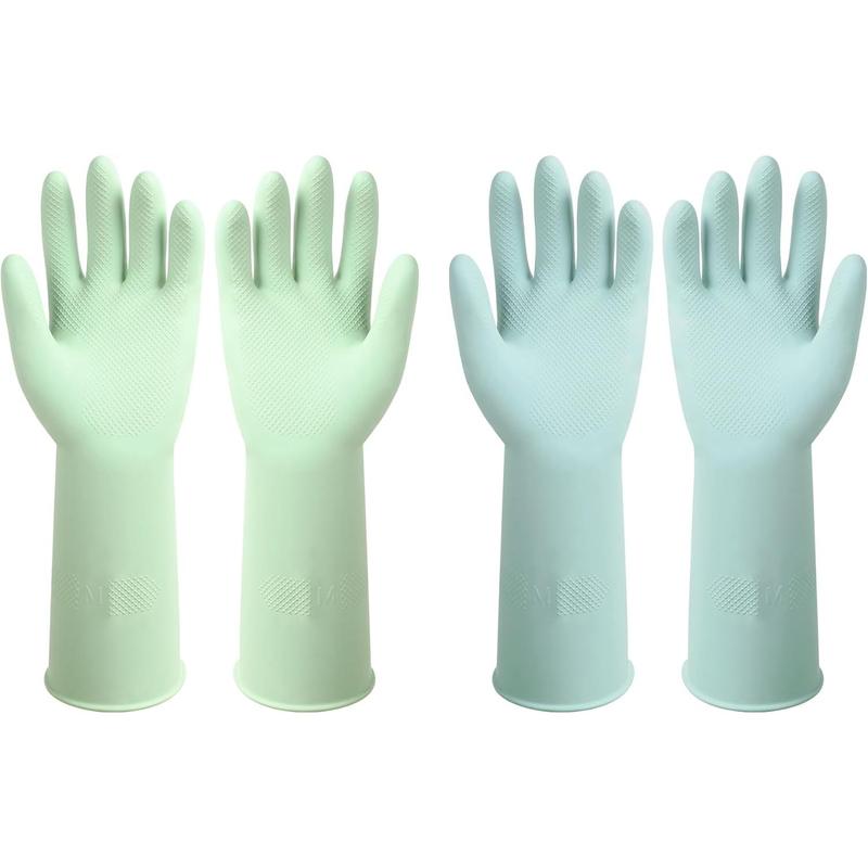 Dishwashing Rubber Gloves Reusable Kitchen Gloves 2Pairs Cleaning Gloves for Washing Dishes Long-lasting&Non-Slip