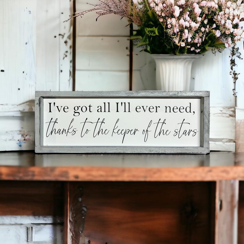 Crawford Keeper Of The Stars - 90s Country - Wedding Song Signs - Wall Art-  Anniversary Gifts-Unframe