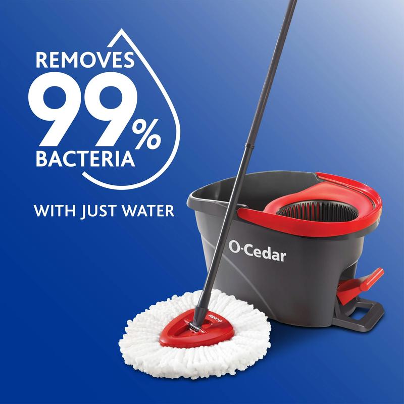 O-Cedar Easywring Microfiber Spin Mop & Bucket Floor Cleaning System with 2 Extra Refills