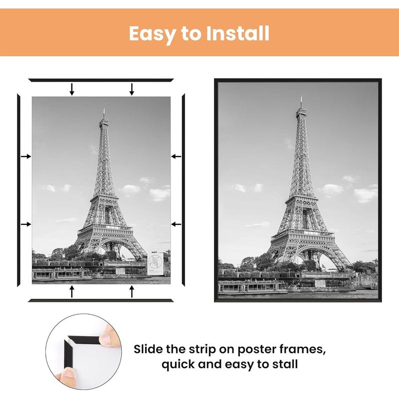 24x36 Poster Frame Black 3 Pack, Picture Frames 24 x 36 for Horizontal or Vertical Wall Mounting, Scratch-Proof Wall Gallery Photo Frame