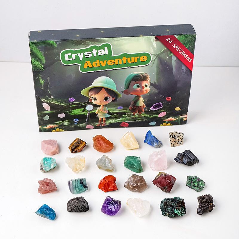 Advent Calendar with 24 Natural Crystal Gemstones, 1 Box 24 Days DIY Surprise Gift, Party Gift for Friends for Christmas