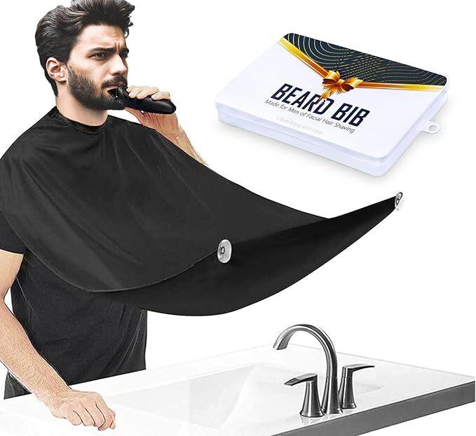 Beard Bib Beard Apron, Beard Gather，Shaving and Trimming, Non-Stick Grooming Cloth with 2 Suction Cups, Best Gifts for Men,Valentine's Day Gift