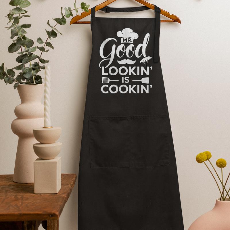 SANDJEST Funny Apron for Men BBQ Kitchen Cooking Aprons Mens Aprons with Pockets for Birthday Christmas Aprons Gifts for Dad Grandpa Boyfriend Husband