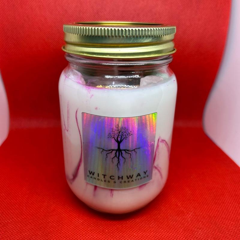 16oz moon charged Custom ZODIAC Crystal infused Candles