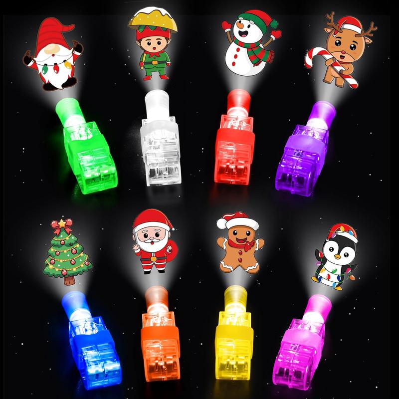 Christmas Party Favors, 40 Finger Lights Christmas Stocking Goodie Bag Stuffers for Kids Light Up Christmas Toys Classroom Prizes Christmas Gifts for Students Bulk Xmas Party Favors Treats Supplies Plastic Set