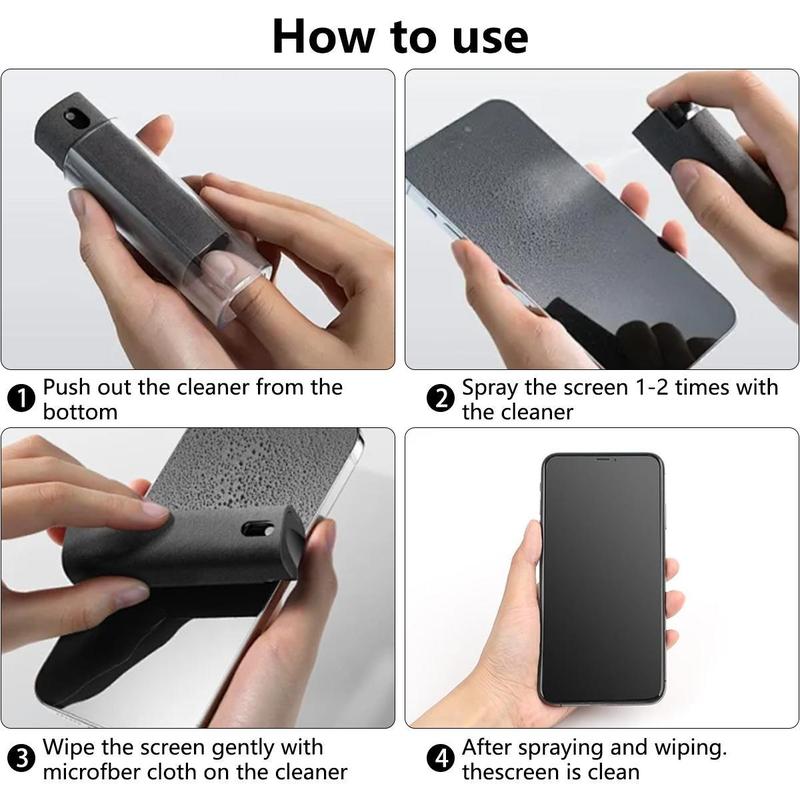 [+$4 GET 2PACK] Phone Screen Cleaner Spray Wipe Cleaner Fingerprint Proof Screen Mist Cleaner, Suitable for All Phones, Computer, Laptop, Tablet and Car Screen