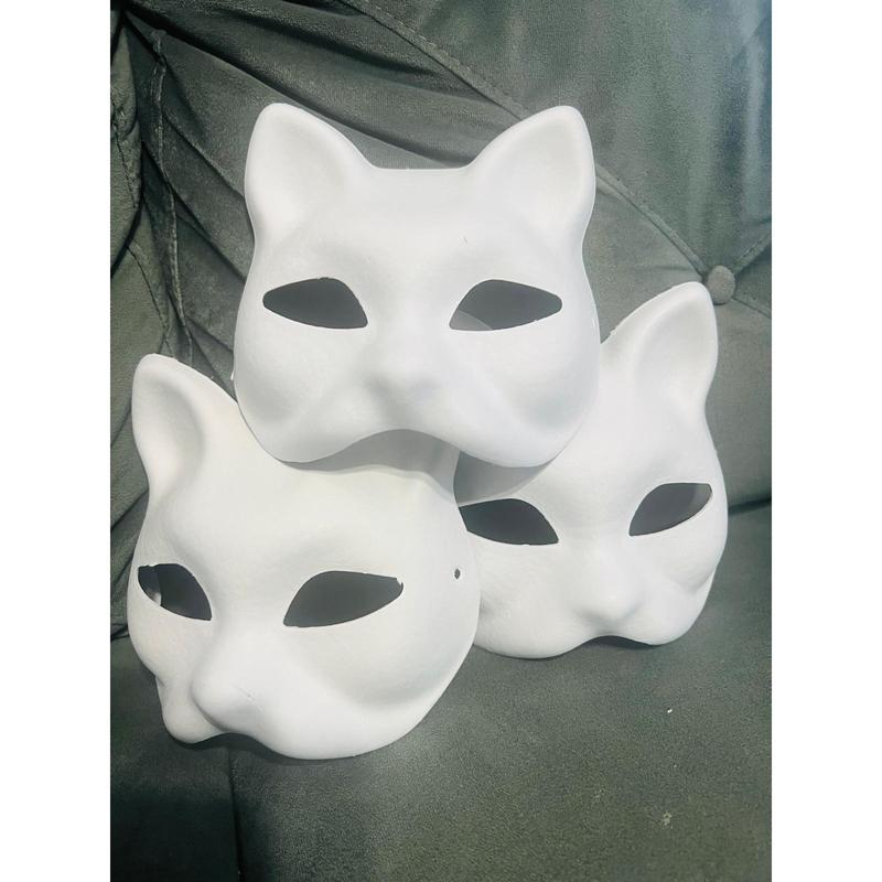 Therian Cat Mask, Blank Paper Mache Masks, Feline Plain Mask, DIY Felted Paper Mask, Create Your Own Therian Cat Mask Accessories Lightweight Comfortable Paint