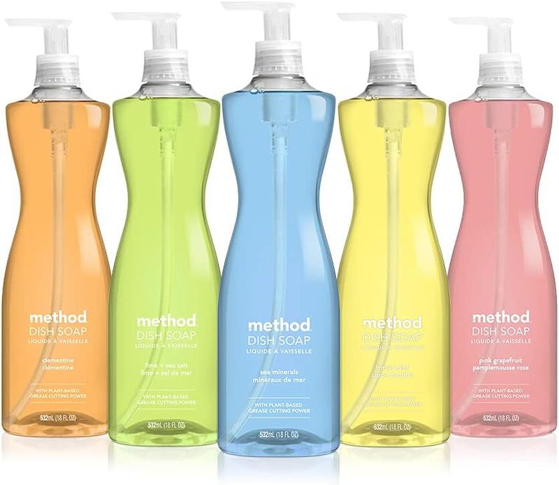 Method Dish Soap, Lime + Sea Salt, Biodegradable Formula, Tough on Grease, 18 Fl Oz (Pack of 1)