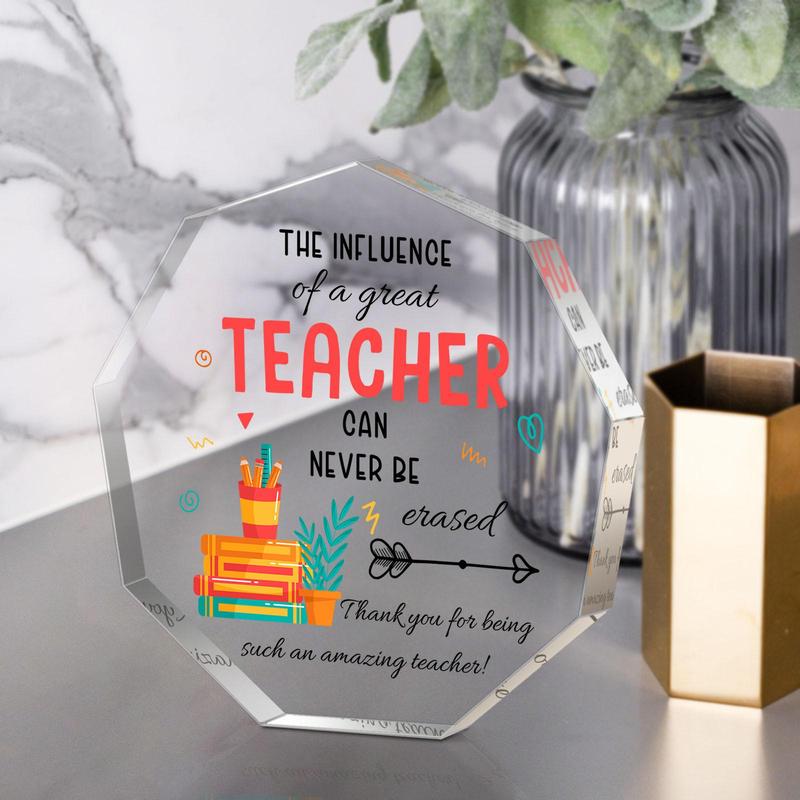 Acrylic Plaque, Teacher Appreciation Day Gift for Women, Teacher Birthday Gift for Teachers, Art Craft Ornament Gift, Home Decor