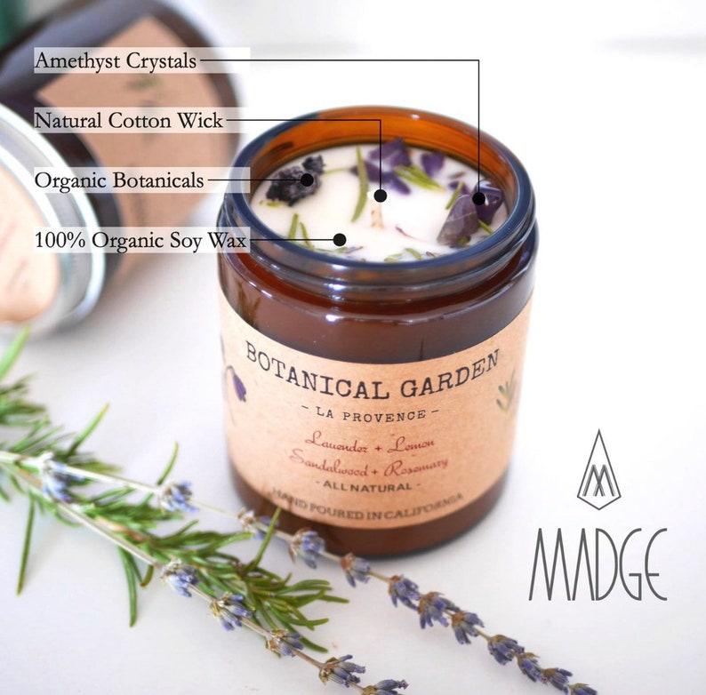 Organic Lavender Rosemary Aromatherapy Soy Candle-All Natural-100% Essential Oil-Organic Dry Flowers-Long Lasting 9oz-Gift-