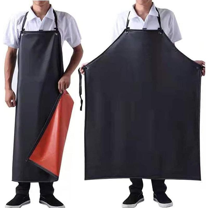 Men's Waterproof Apron Black, Lightweight Vinyl Aprons Rubber Apron for Dishwashing