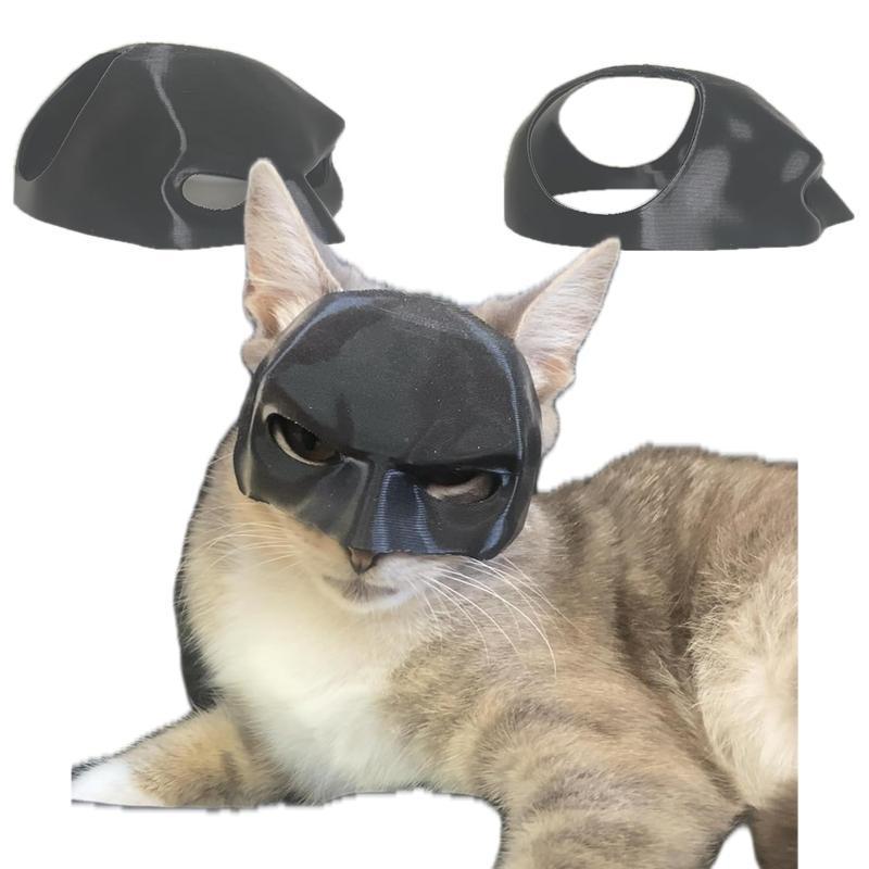 Batman 3D Printed Cat Mask , Cat Cosplay Mask On Halloween Accessories Accessory Adventure Pet Plastic Kitty