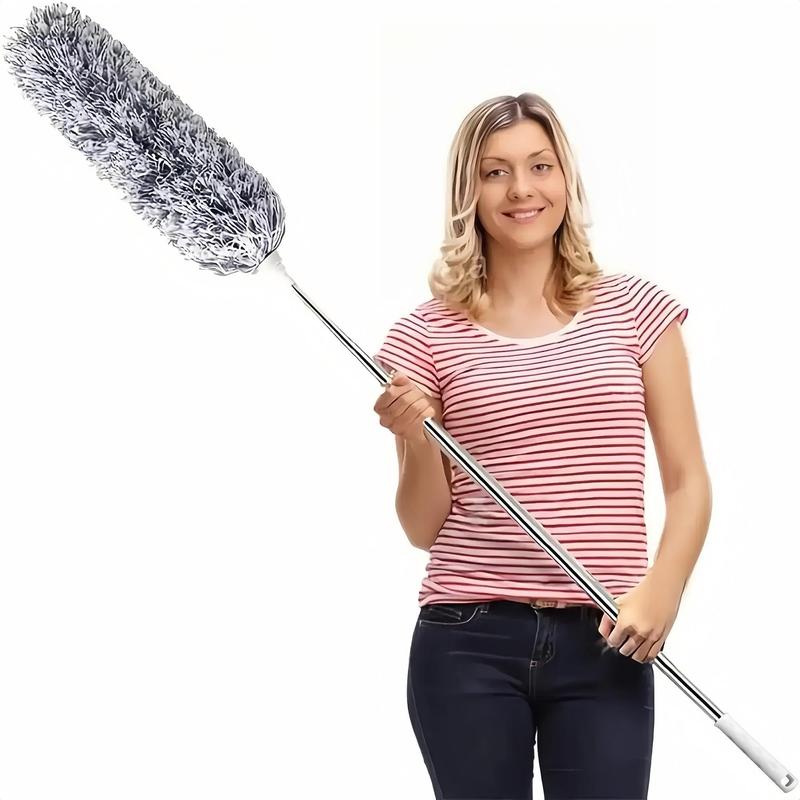 Christmas Microfiber Feather Extendable Duster with 100inch Pole, Bendable Long Handle Dusters, Cleaning Tool for Ceiling Fan, High Ceilings, Blinds, Summer for Gift