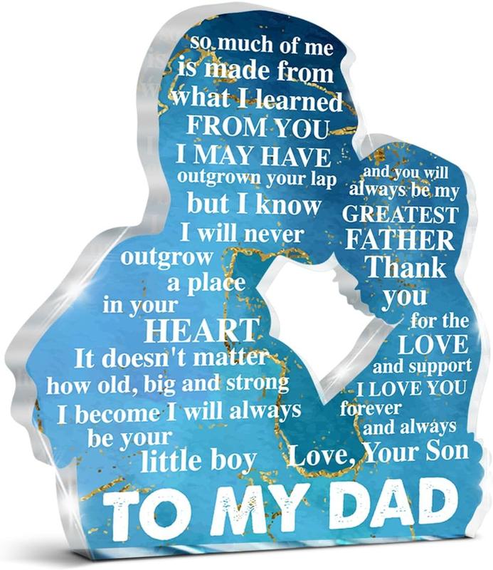 Gifts for Dad From Son, Thank You Gift for Dad Daddy Father Bonus Dad, Dad Birthday Father's Day Gift Ideas, Best Dad Acrylic Keepsake