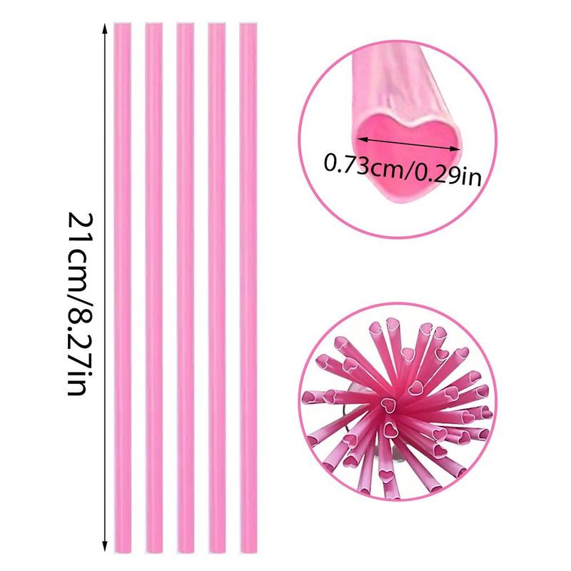 Heart Shaped Disposable Straw, 20pcs Biodegradable Drinking Straw, Party Decoration Supplies for Home Kitchen Wedding Birthday