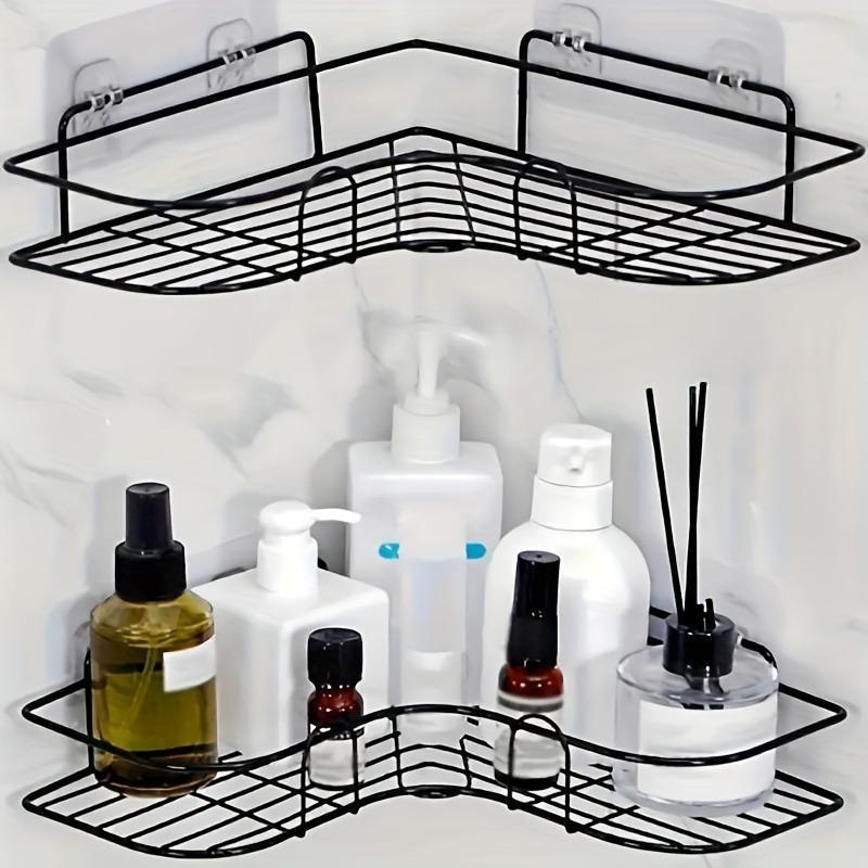 Clear Self-adhesive Hook (5 Counts), Wall Mounted Hook, Multipurpose Hook for Bathroom Storage Rack & Shower Caddy, Home Organizer