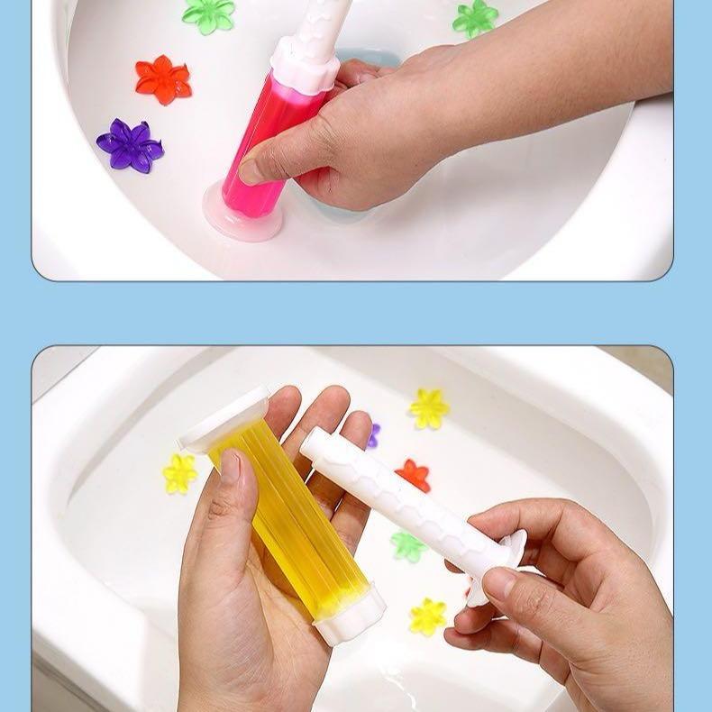 Toilet Gel Stamp Flower Stamp multi-color   fresh smell fragrance 1-4 Count Easy apply Bowl Cleaner Household Cleaning