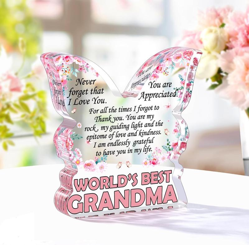 Best Grandma Gift from Granddaughter Grandson - Unique Gift, Mothers Day Gifts for Grandma, Perfect Gifts for Birthday, Christmas, Wedding Anniversary, Thanksgiving(L-6.7*8.3IN)