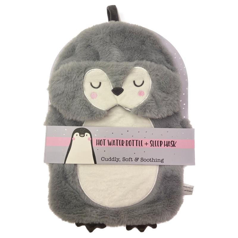 Penguin Reusable Hot Water Bottle + Sleep Mask