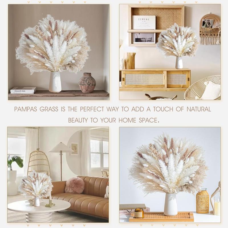 96PCS Natural Dried Pampas Grass Bouquet for Wedding Floral Arrangements Decor Decorative