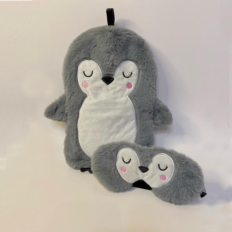 Penguin Reusable Hot Water Bottle + Sleep Mask