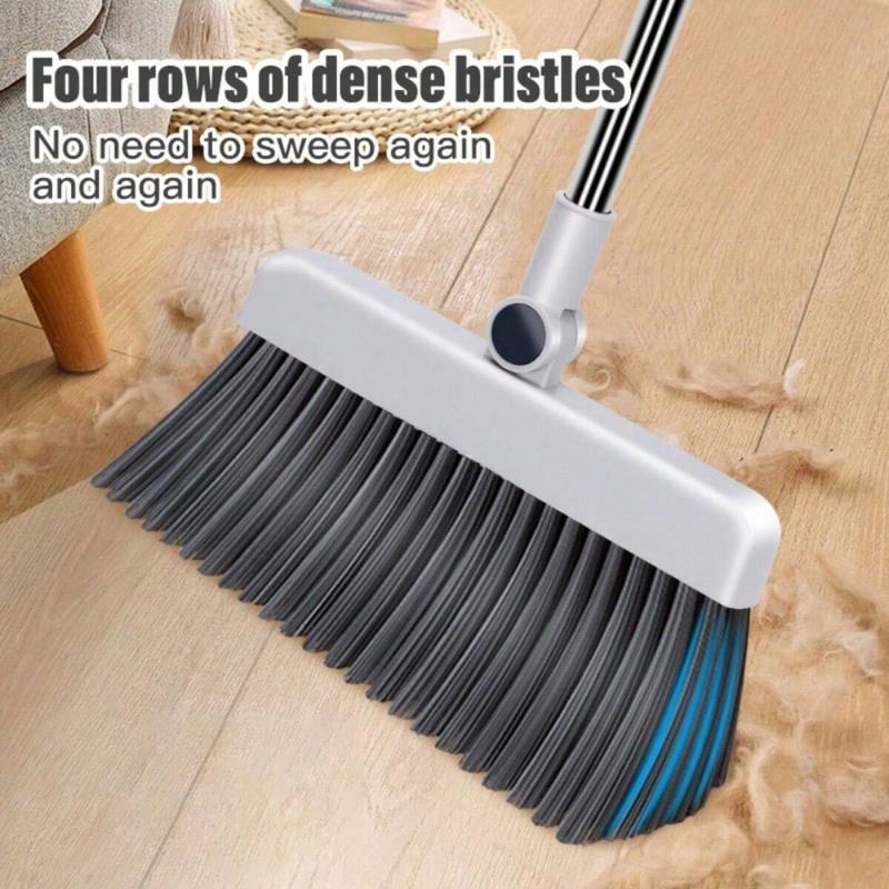 3 In 1 Household Cleaning Set - Thickened Sweeping Broom, Scrub Brush, And Dustpan With Long Handle - Non-Stick Hair Floor Cleaning Tool For Home, Office, School, And Dorm - Easy Cleaning Supplies And Gadgets