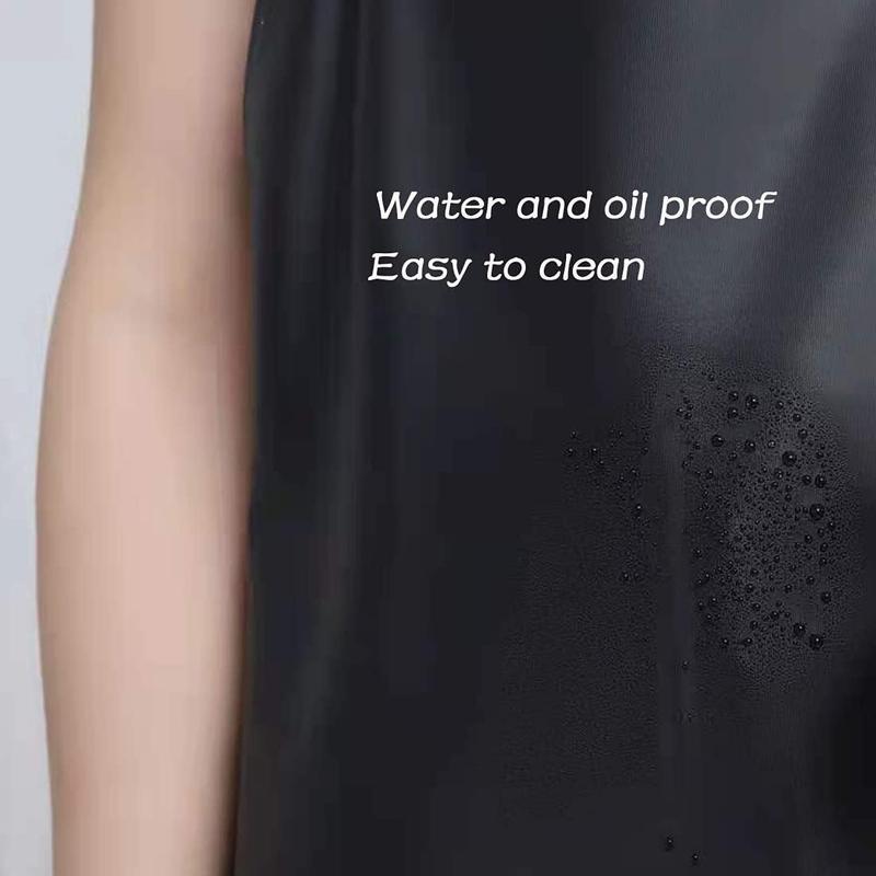 Men's Waterproof Apron Black, Lightweight Vinyl Aprons Rubber Apron for Dishwashing