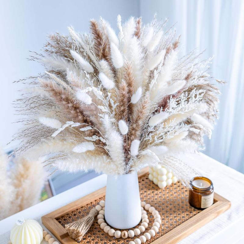 96PCS Natural Dried Pampas Grass Bouquet for Wedding Floral Arrangements Decor Decorative