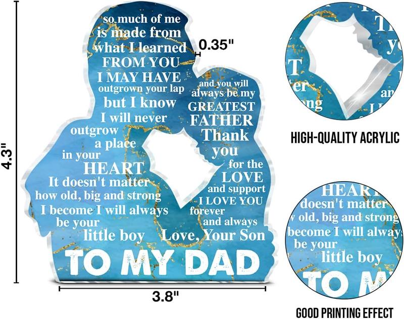 Gifts for Dad From Son, Thank You Gift for Dad Daddy Father Bonus Dad, Dad Birthday Father's Day Gift Ideas, Best Dad Acrylic Keepsake