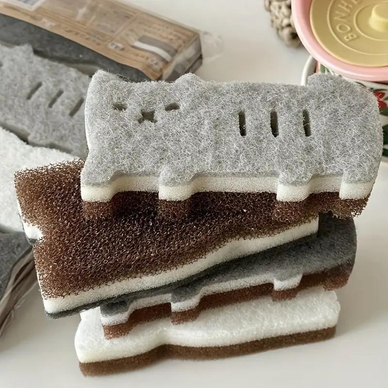 Random Color Cute Cat Design Sponge, Kitchen Cleaning Sponge, Household Cleaning Tool, Cleaning Sponges for Kitchen Bathroom, Kitchen Accessories