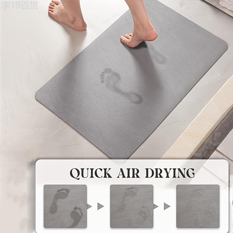 1pc Non-Slip Diatomaceous Earth Bath Mat, Ultra-Absorbent & Quick-Dry Soft Shower Floor Pad, Machine-Wash Safe, Toilet & Bedroom Mat, Home Bathroom Carpet, Kitchen & Laundry Room Rug, Shower Accessories - Unscented, No-Power Use, Battery-Fr