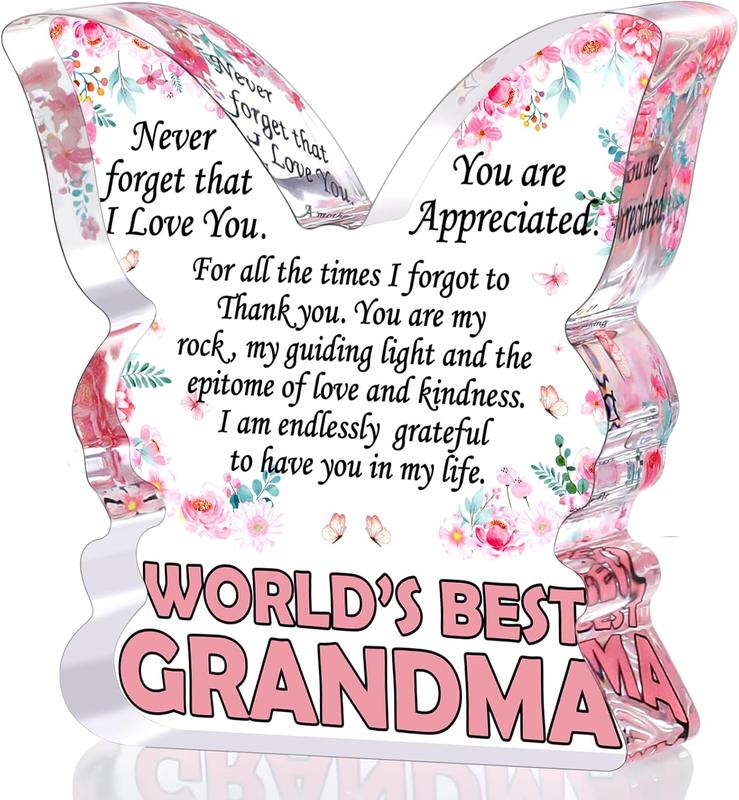 Best Grandma Gift from Granddaughter Grandson - Unique Gift, Mothers Day Gifts for Grandma, Perfect Gifts for Birthday, Christmas, Wedding Anniversary, Thanksgiving(L-6.7*8.3IN)