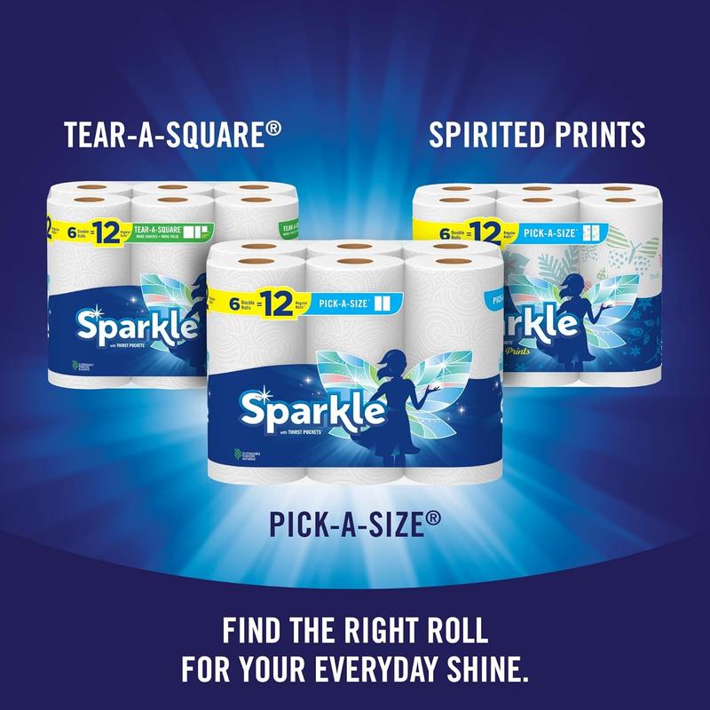 A-Size Paper Towels, 6 Double Rolls = 12 Regular Rolls, Everyday Value Paper Towel with Full and Half Sheets