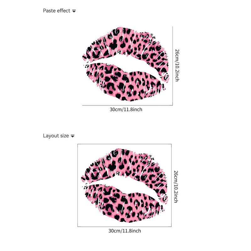 1Pc Leopard Print Sexy Lips Girl Wall Sticker For Bedroom Living Room Hallway Decoration floral pattern