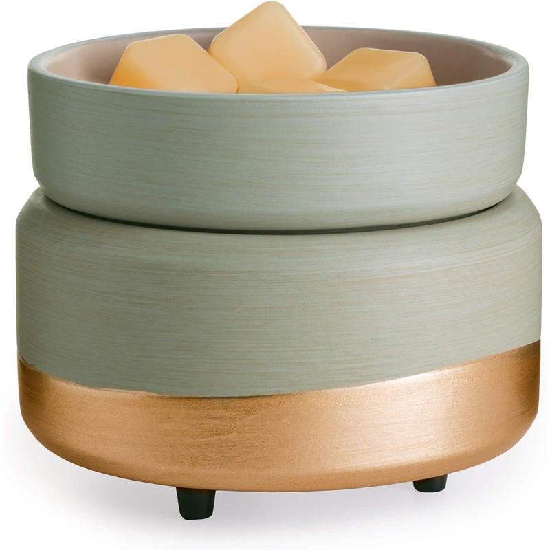 ETC 2-in-1 Candle and Fragrance Warmer for Warming Scented Candles or Wax Melts and Tarts with to Freshen Room, Midas