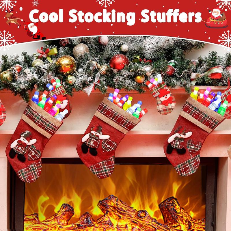 Christmas Party Favors, 40 Finger Lights Christmas Stocking Goodie Bag Stuffers for Kids Light Up Christmas Toys Classroom Prizes Christmas Gifts for Students Bulk Xmas Party Favors Treats Supplies Plastic Set