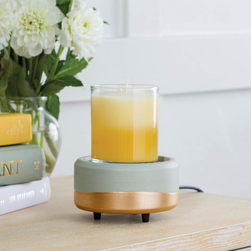 ETC 2-in-1 Candle and Fragrance Warmer for Warming Scented Candles or Wax Melts and Tarts with to Freshen Room, Midas