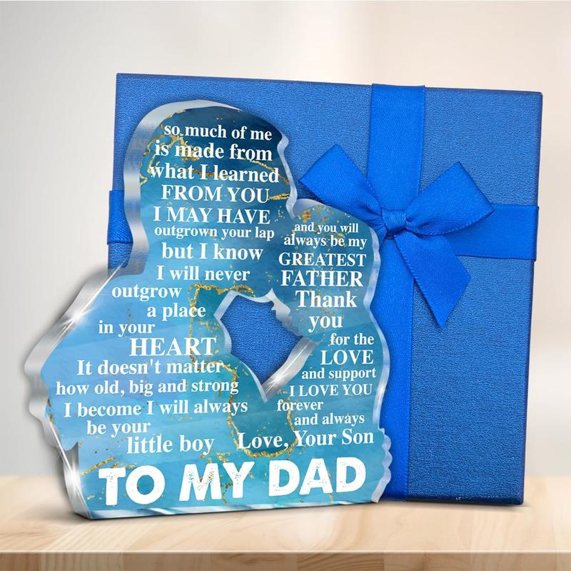 Gifts for Dad From Son, Thank You Gift for Dad Daddy Father Bonus Dad, Dad Birthday Father's Day Gift Ideas, Best Dad Acrylic Keepsake