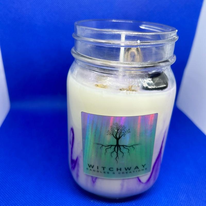 16oz moon charged Custom ZODIAC Crystal infused Candles