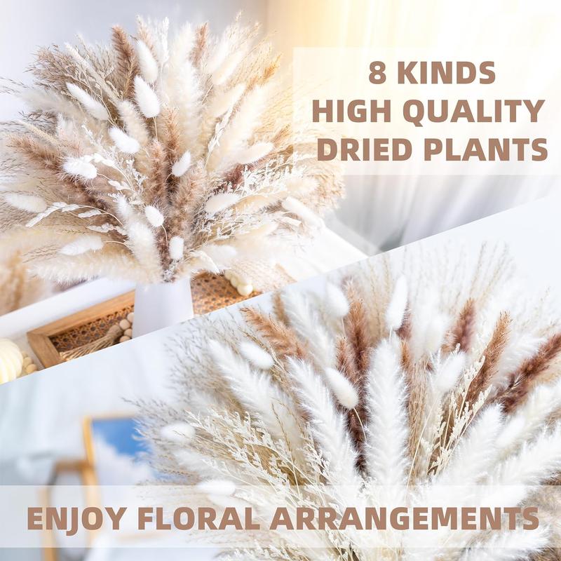 96PCS Natural Dried Pampas Grass Bouquet for Wedding Floral Arrangements Decor Decorative