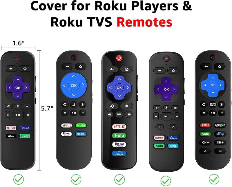 Roku TV Remote Case, 2 Pack, Silicone Protective Controller, Glow in the Dark Yellow and Rose Red, Easy to Find Your Remote Anywhere