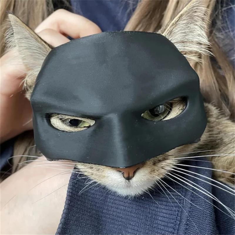 Batman 3D Printed Cat Mask , Cat Cosplay Mask On Halloween Accessories Accessory Adventure Pet Plastic Kitty