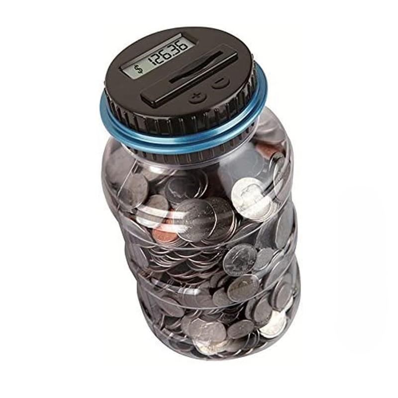 LCD Display Coin Bank，Large Capacity Savings Jar，Battery-Free，Adjustable Amount & Lock，Creative Coin Storage Box | Room Decor & Gifts